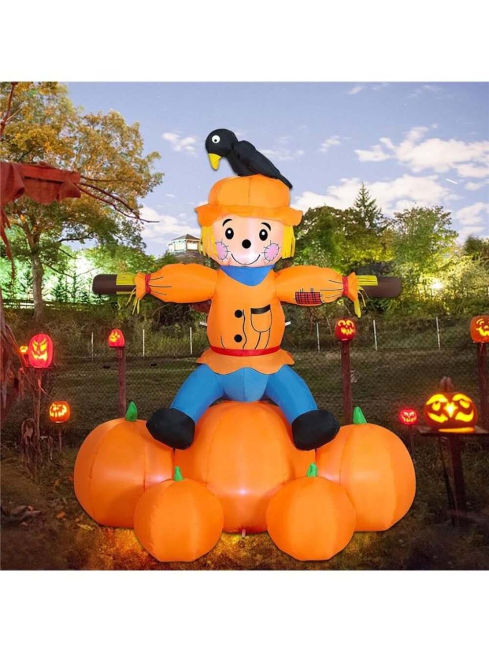 5FT Fall Day Inflatable Decoration Lighted Air Blown